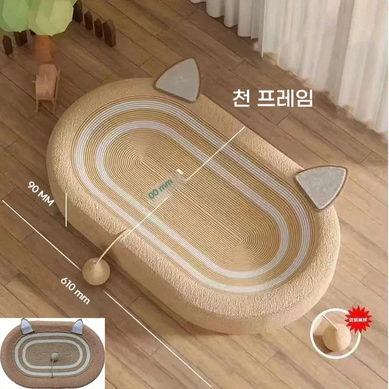 New Oval Cat Scratcher Pads 100% Sisal Cat Scratching Board Kitten Bed Nest Chew Toy Bite Resitent Sharpen Nails Tool Pet Supp