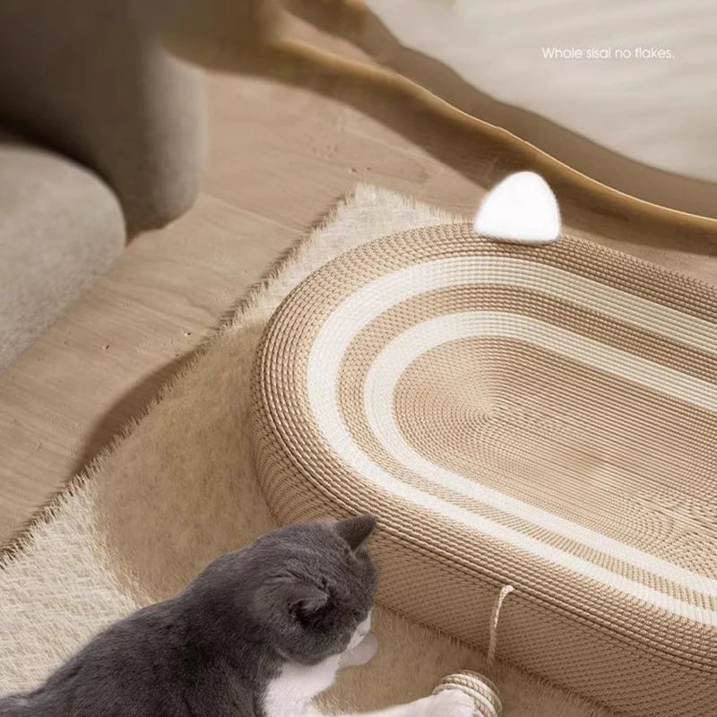 New Oval Cat Scratcher Pads 100% Sisal Cat Scratching Board Kitten Bed Nest Chew Toy Bite Resitent Sharpen Nails Tool Pet Supp