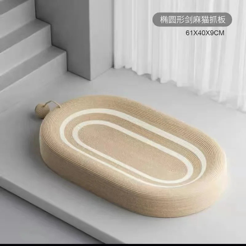 New Oval Cat Scratcher Pads 100% Sisal Cat Scratching Board Kitten Bed Nest Chew Toy Bite Resitent Sharpen Nails Tool Pet Supp