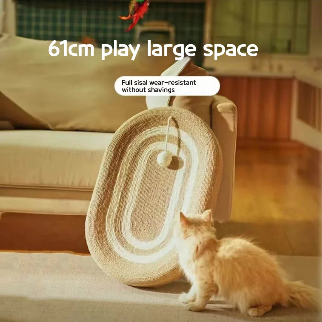 New Oval Cat Scratcher Pads 100% Sisal Cat Scratching Board Kitten Bed Nest Chew Toy Bite Resitent Sharpen Nails Tool Pet Supp