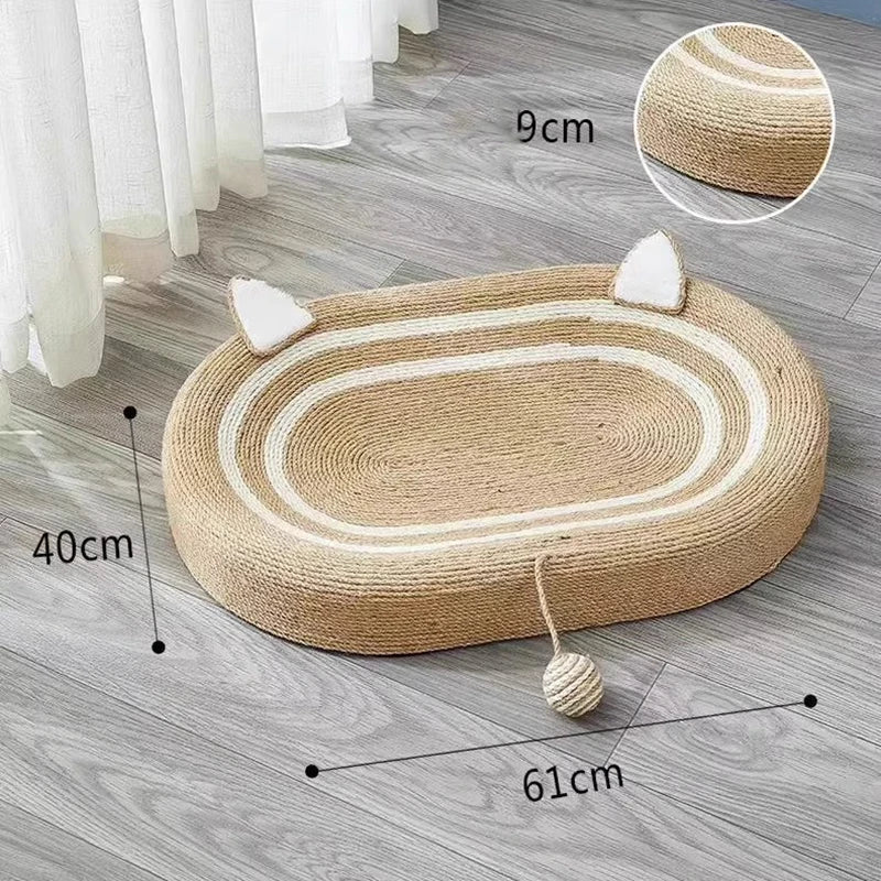 New Oval Cat Scratcher Pads 100% Sisal Cat Scratching Board Kitten Bed Nest Chew Toy Bite Resitent Sharpen Nails Tool Pet Supp