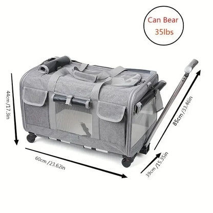 Extra Large Portable Pet Trolley Case, Detachable Dog Trolley Case, Large Foldable Pet Bag Cat Travel Carrier Bag