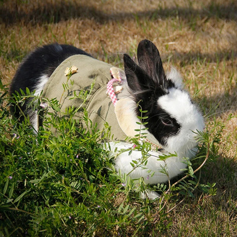 Small Animal Harness Vest Outing Cotton Walking Suit  for Rabbit Ferret Guinea-pig Bunny Hamster