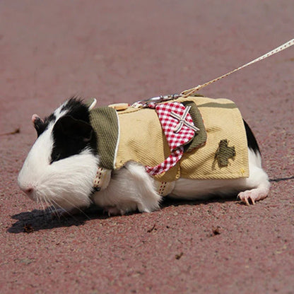 Small Animal Harness Vest Outing Cotton Walking Suit  for Rabbit Ferret Guinea-pig Bunny Hamster