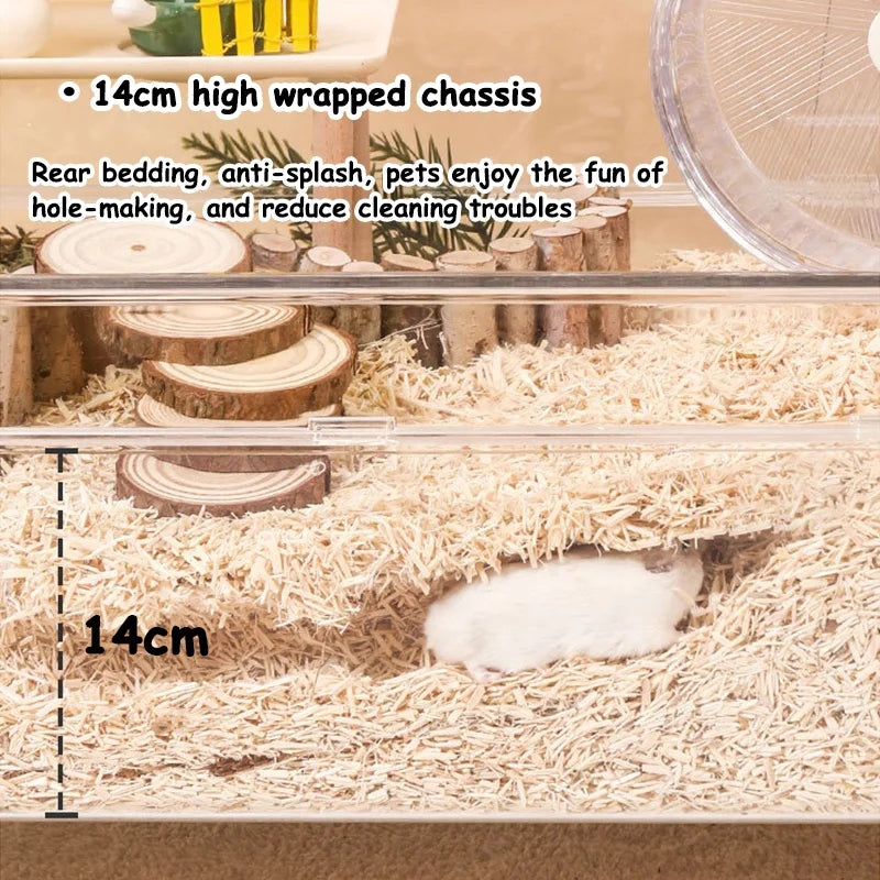 Large Guinea Pig Chinchilla Dwarf Hamster Habitats Fully Transparent Diy Small Animals Cages For Hamster's House Making