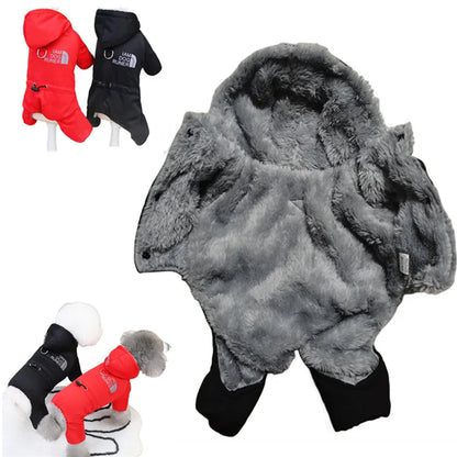 Thicken Warm Dog Jumpsuit Winter Pet Dogs Clothes for Chihuahua Coat Waterproof Hoodie Puppy Overalls Poodle Jacket Pet Apparel