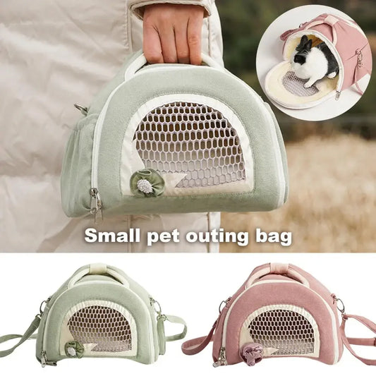 Small Pet Carrier Breathable Pet Carrier Bag for Small Hamster Guinea Pig Rabbit Comfortable Travel Tote for Transport