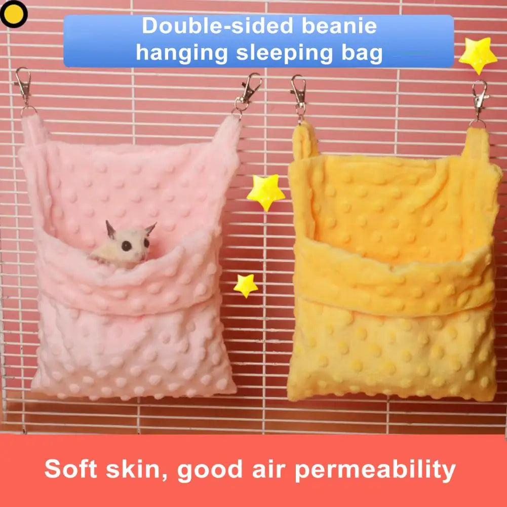 Cozy Pet Bed Plush Double-sided Ferret Rat Hammock Cage for Small Cozy Guinea Pig Hammock Bunk Bed Soft Hanging for Comfort