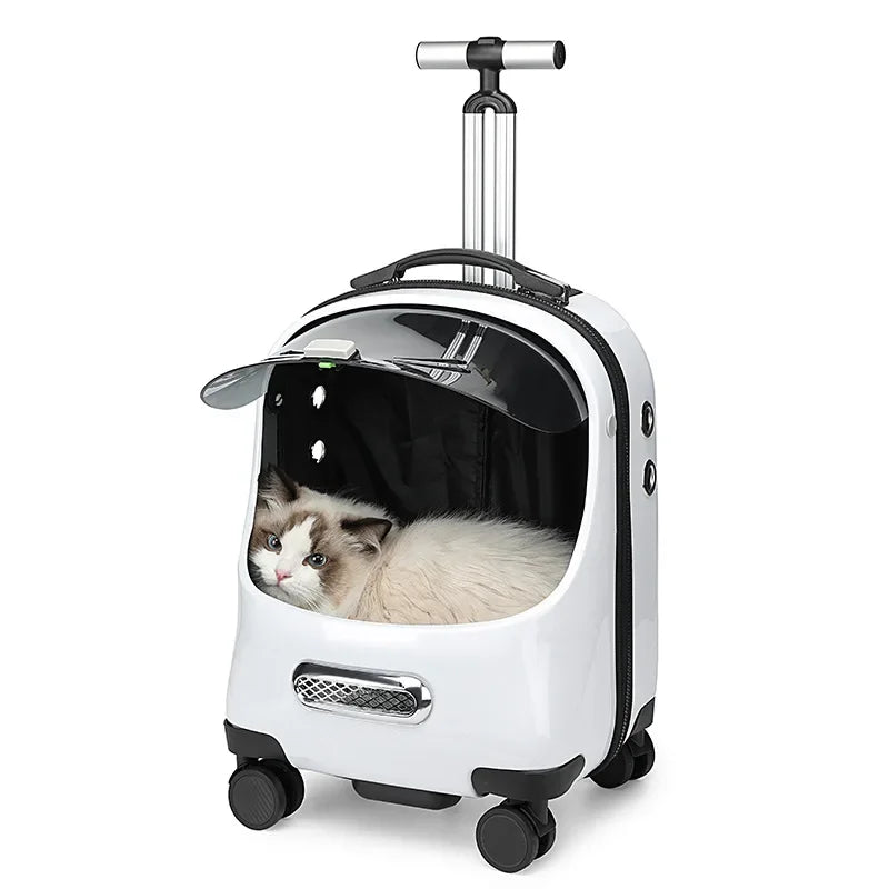 Pet Cat Bag Transparent Breathable Carrying Bag Trolley Backpack Space Capsule Cat Carrier Multifunctional Pet Bag